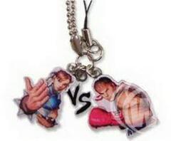 Super Street Fighter IV Chun Li & Ryu Logo Cellphone Charm